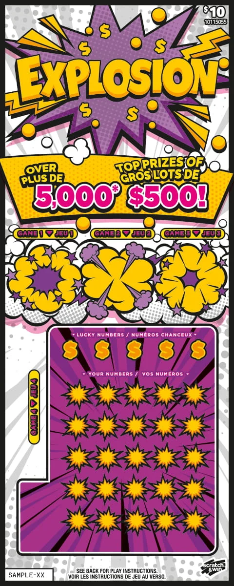Explosion scratch-off ticket