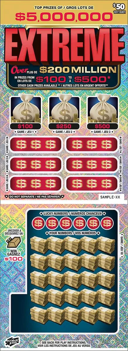 Extreme scratch-off ticket
