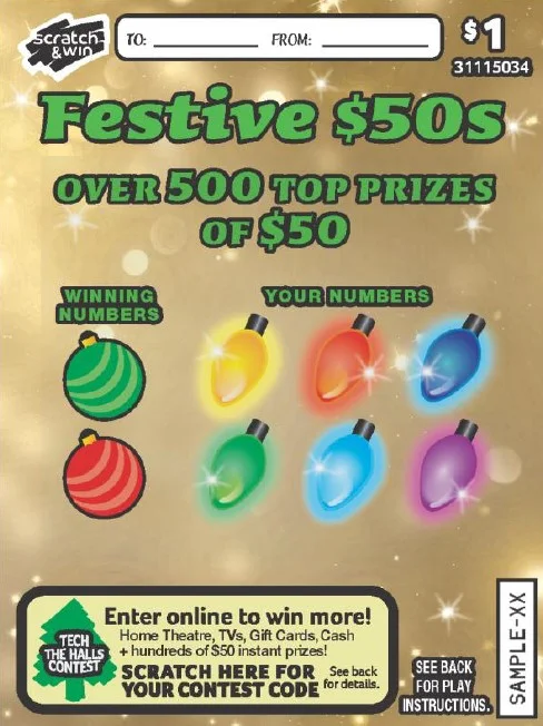 Festive $50s scratch-off ticket