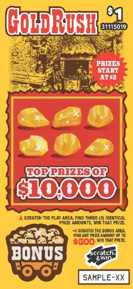 Gold Rush scratch-off ticket