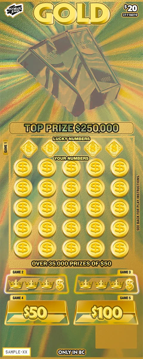 Gold scratch-off ticket