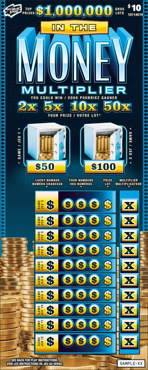 In the Money Multiplier scratch-off ticket