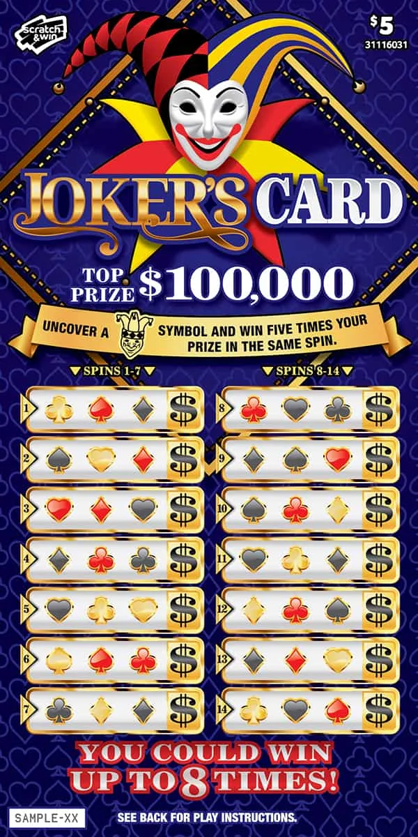 Joker's Card scratch-off ticket