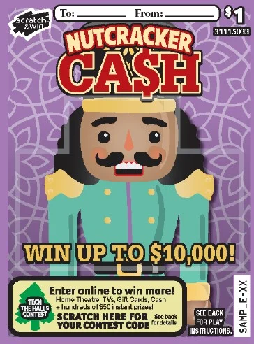 Nutcracker Cash scratch-off ticket
