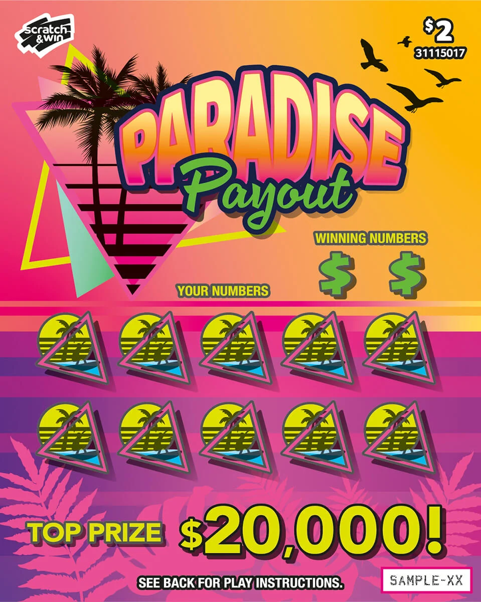 Paradise Payout scratch-off ticket