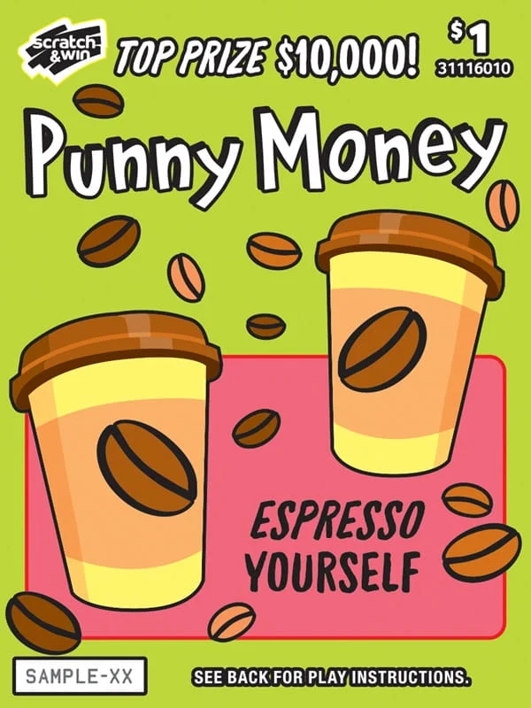 Punny Money scratch-off ticket