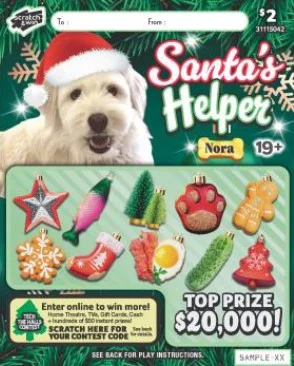 Santa's Helper scratch-off ticket