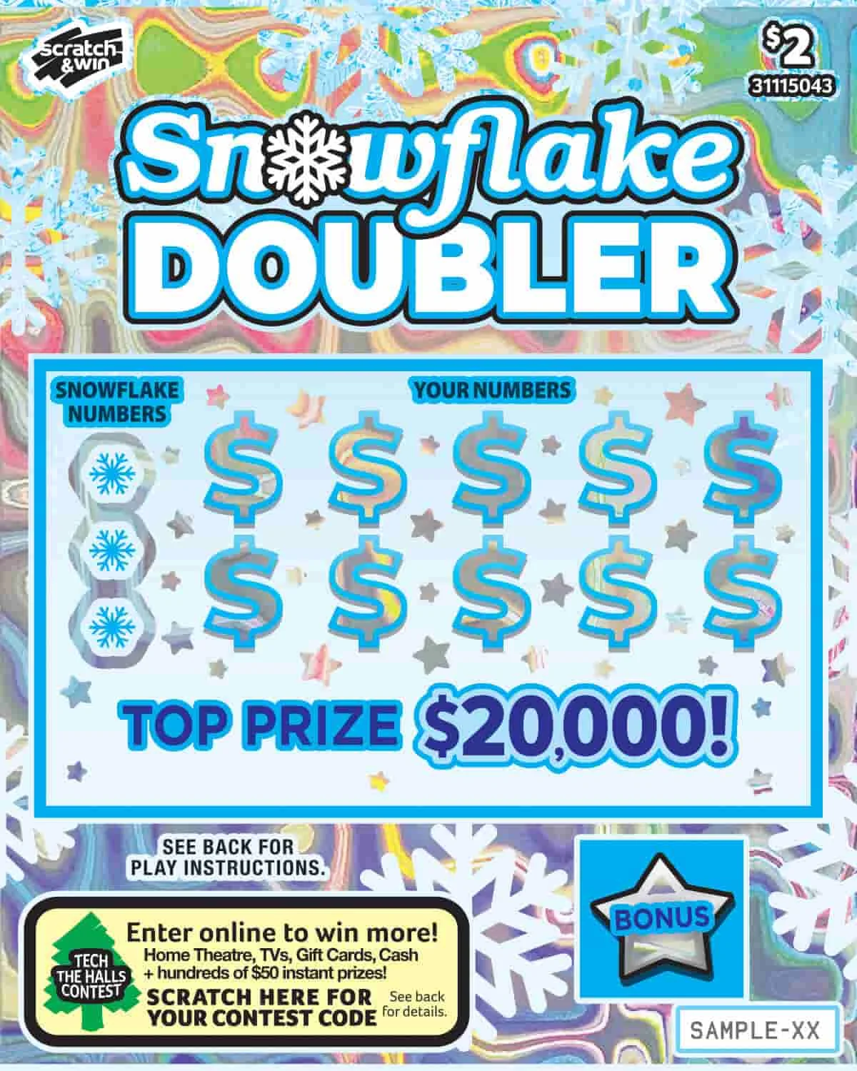 Snowflake Doubler scratch-off ticket
