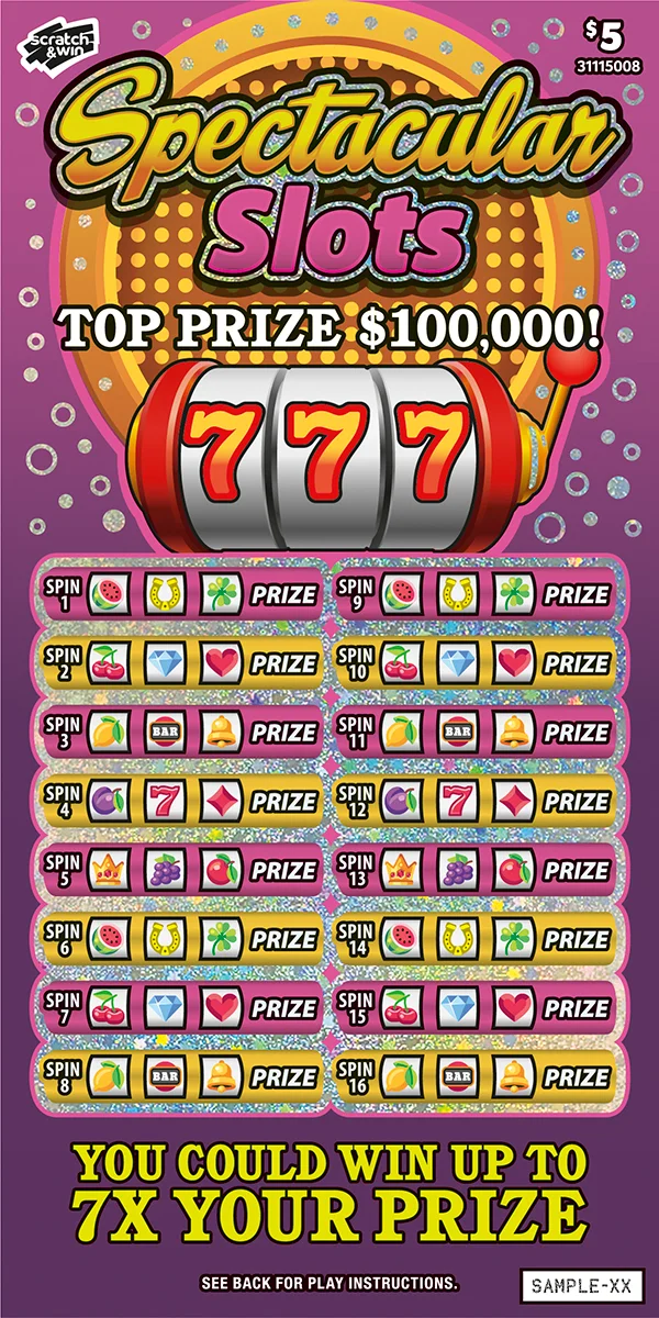 Spectacular Slots scratch-off ticket
