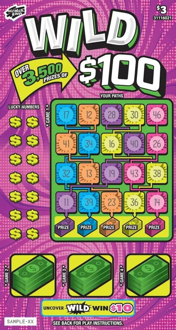 Wild $100 scratch-off ticket