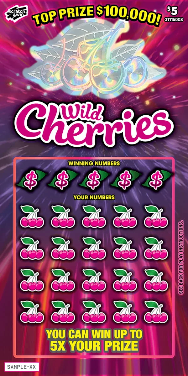 Wild Cherries scratch-off ticket