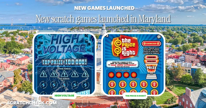 Maryland launched 4 new scratch-offs in August 2026
