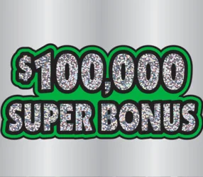 $100,000 Super Bonus scratch-off ticket