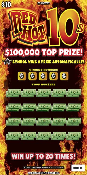 Red Hot 10s scratch-off ticket