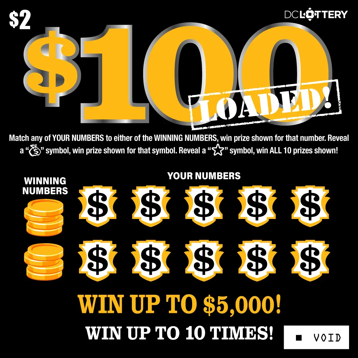 $100 Loaded! - DC Lottery
