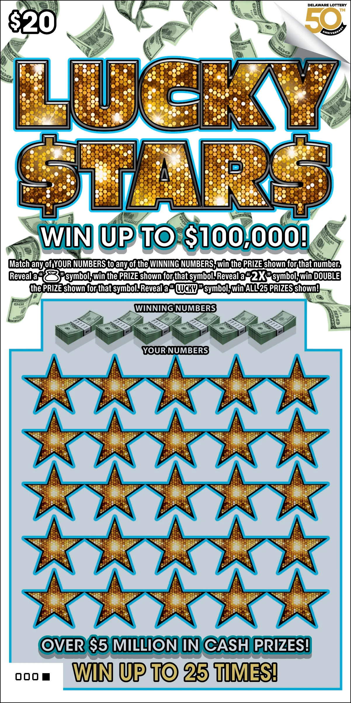 Lucky Stars instant game ticket