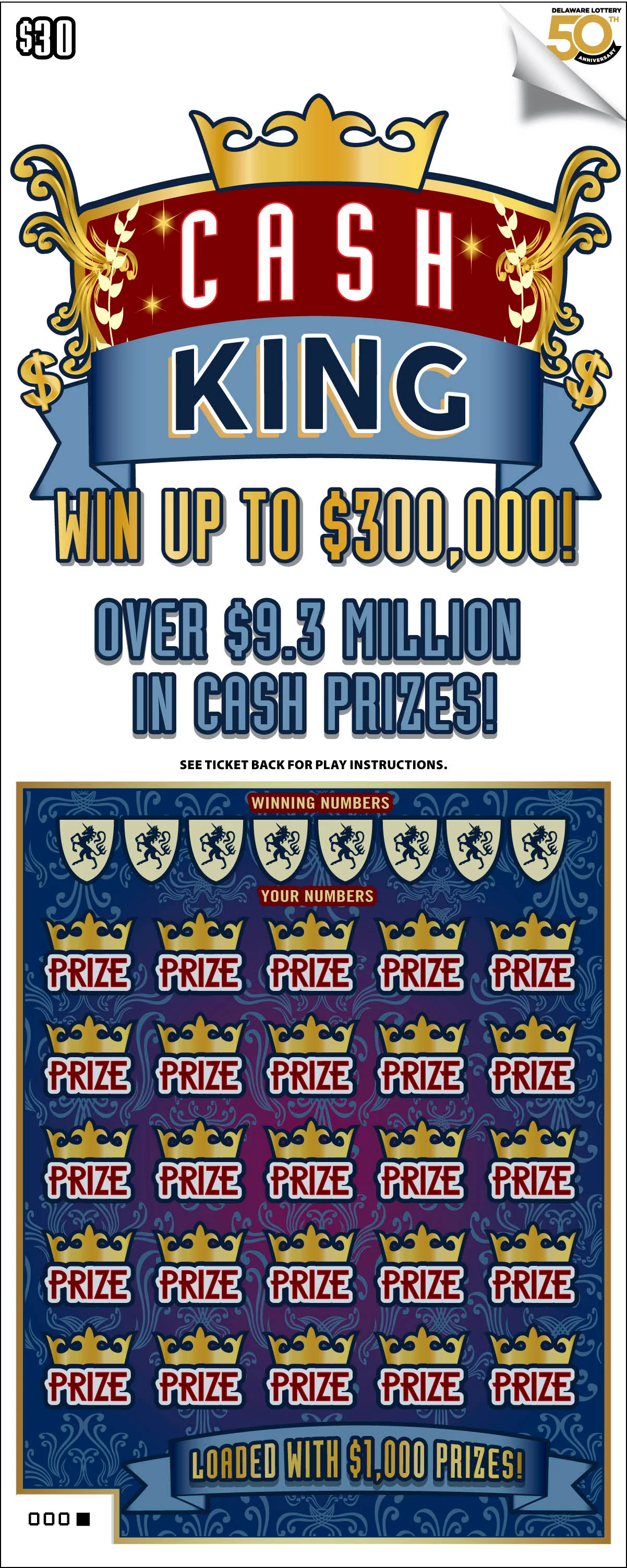 Cash King instant game ticket