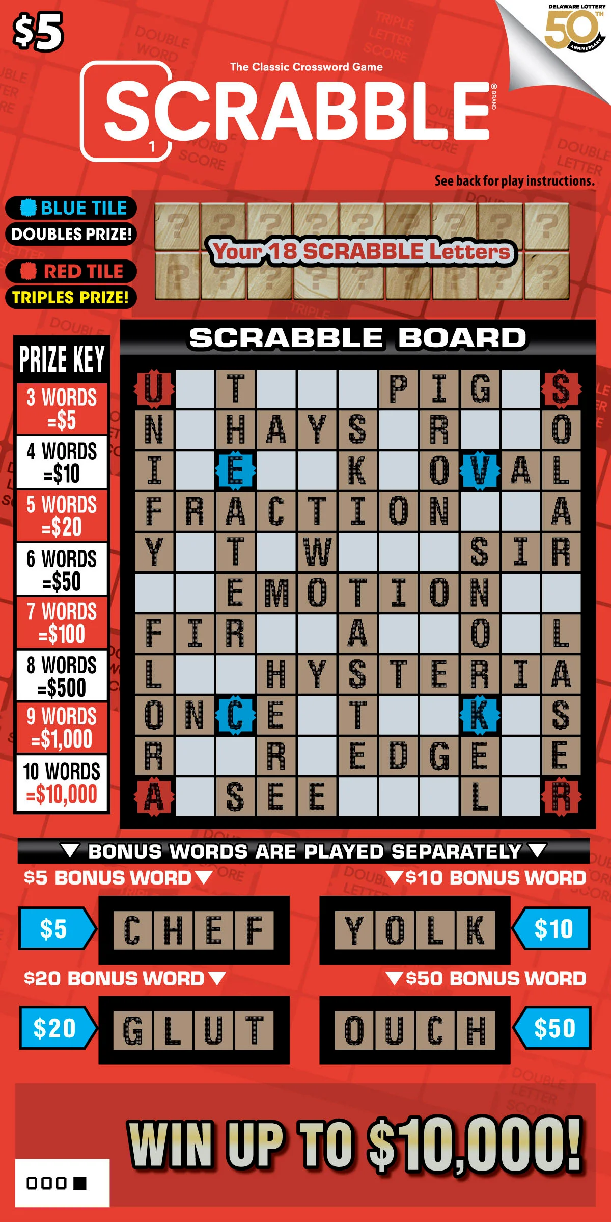 Scrabble Crossword instant game ticket