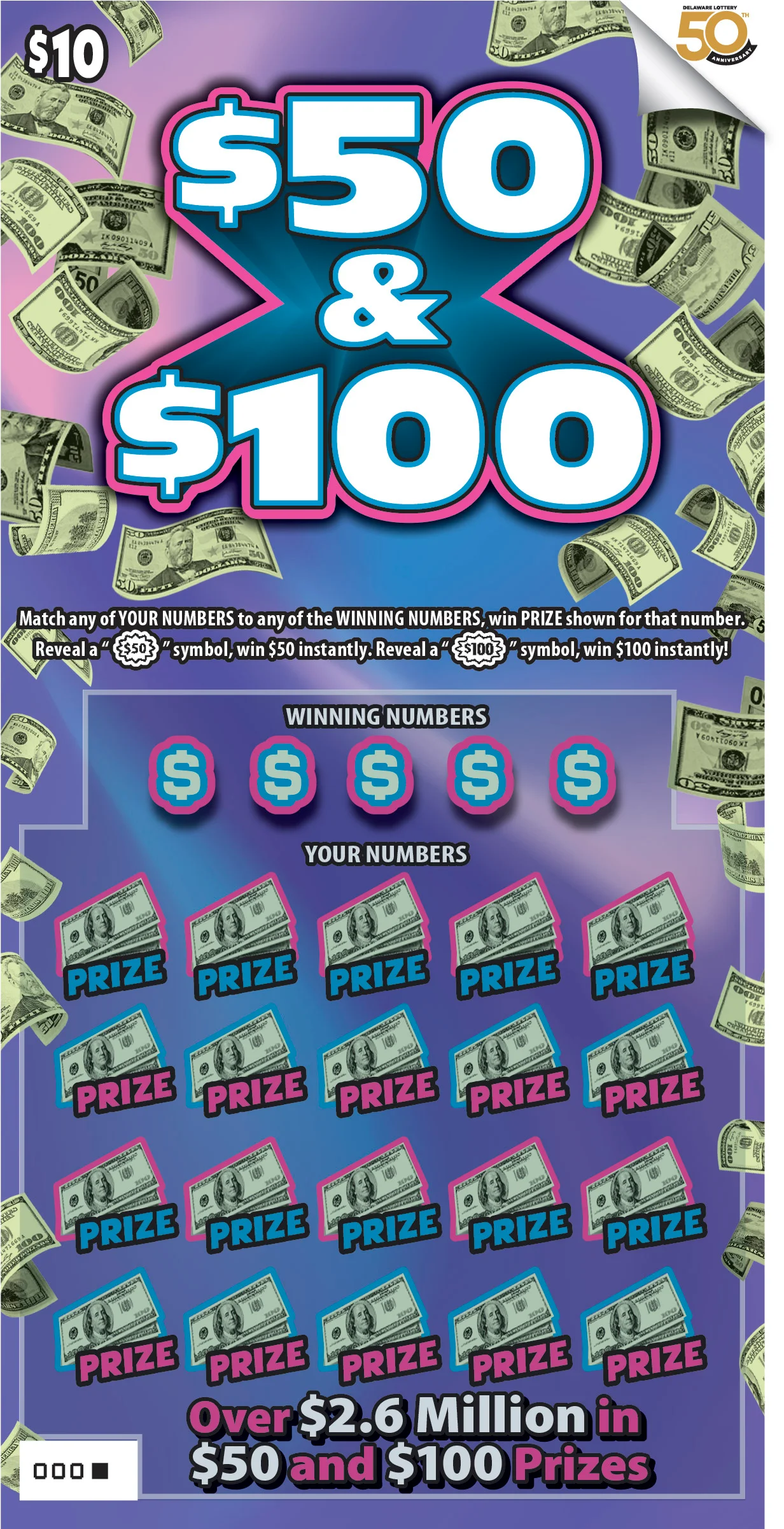 $50 & $100 instant game ticket