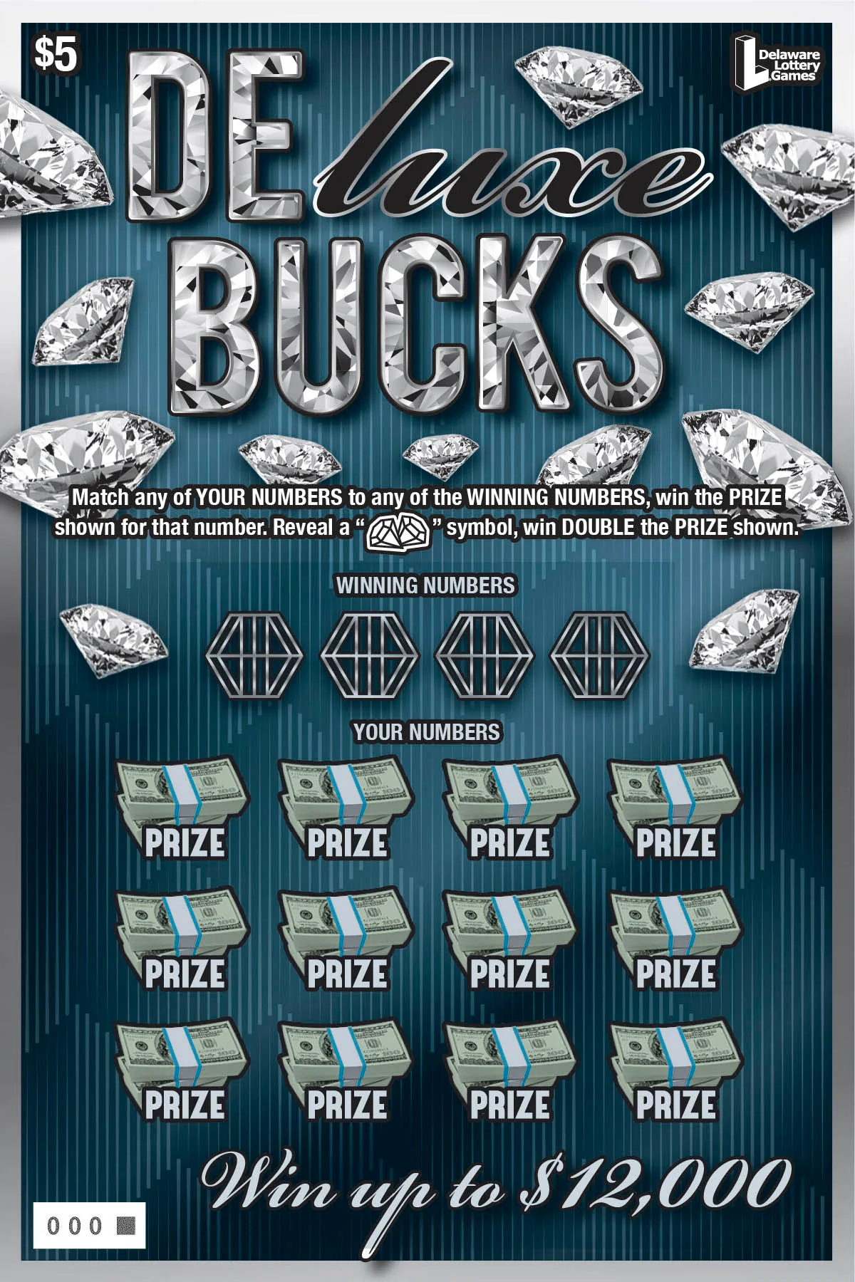 Deluxe Bucks scratch-off ticket