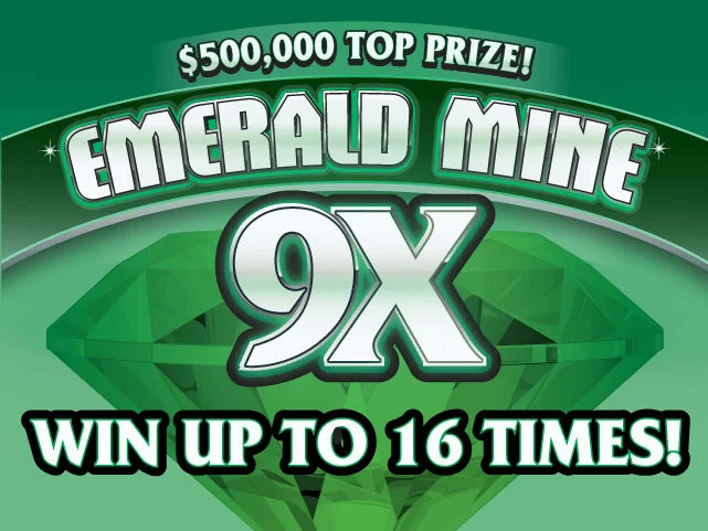 Emerald Mine 9X scratch-off ticket
