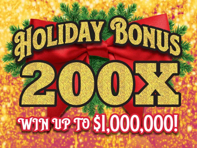 Holiday Bonus 200X $20 Florida Lottery scratch-off ticket