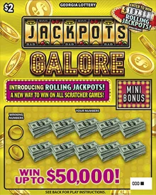 JACKPOTS GALORE (Game #1883) scratch-off ticket