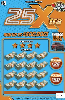Georgia Just Launched 4 New 'Xtra' Scratch-Offs, Led by a $20 Game Rated 81