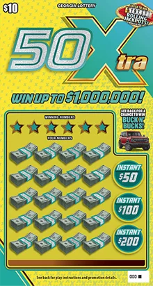 Georgia Just Launched 4 New 'Xtra' Scratch-Offs, Led by a $20 Game Rated 81