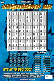 CA$HWORD VII scratch-off ticket