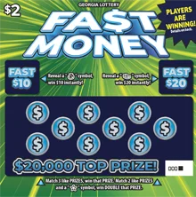 FA$T MONEY scratch-off ticket