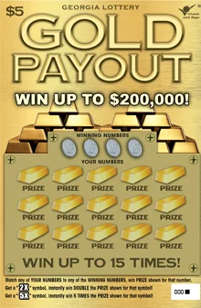 GOLD PAYOUT scratch-off ticket