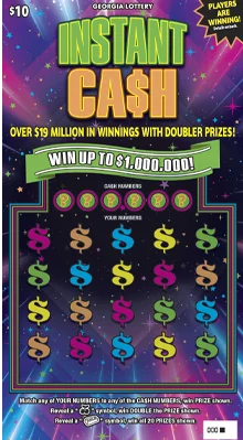 INSTANT CA$H scratch-off ticket