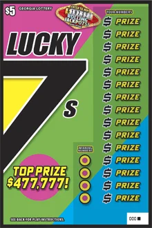 LUCKY 7s scratch-off ticket