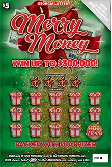 MERRY MONEY scratch-off ticket