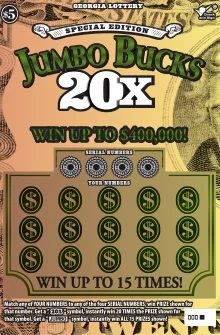 SPECIAL EDITION JUMBO BUCKS 2 scratch-off ticket