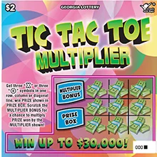 TIC TAC TOE MULTIPLIER scratch-off ticket