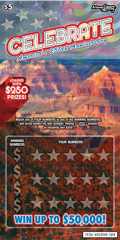 Celebrate scratch-off ticket