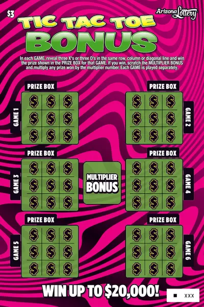 Tic Tac Toe Bonus scratch-off ticket