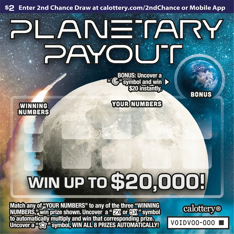 Planetary Payout scratch-off ticket