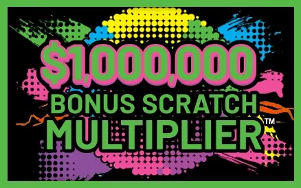 $1,000,000 Bonus Scratch Multiplier scratch-off ticket