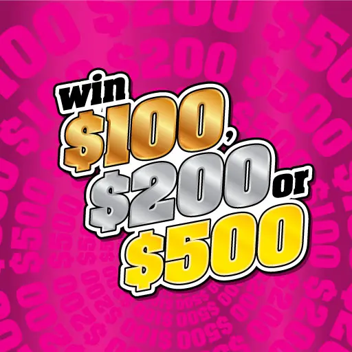 Win $100, $200, or $500 scratch-off ticket