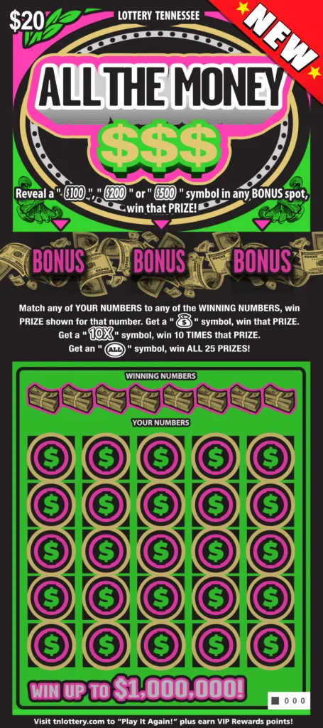 All The Money $$$ scratch-off ticket