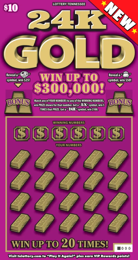 24K Gold scratch-off ticket