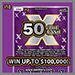 50X The Cash scratch-off ticket