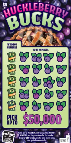 Huckleberry Bucks scratch-off ticket