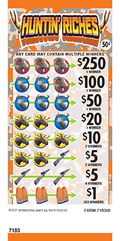 Huntin' Riches scratch-off ticket