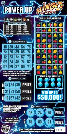 Power Up Slingo scratch-off ticket