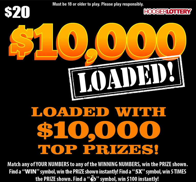 LOADED $10,000 scratch-off ticket