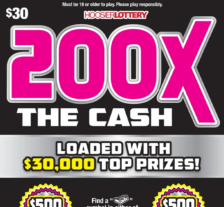200X THE CASH scratch-off ticket